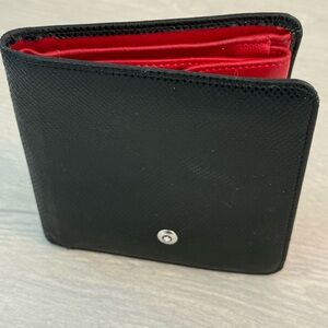Montblanc Black Leather Vintage Wallet with Red Leather Interior 3cc
